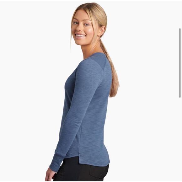 Kuhl Lola Long Sleeve Slate Blur Henley Top L Large - Picture 2 of 10